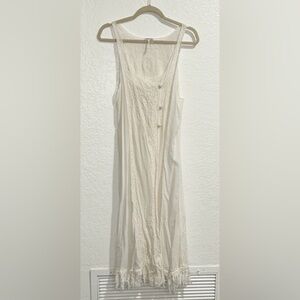 Free People Cream Sleeveless Dress/vest with gorgeous stitching detail